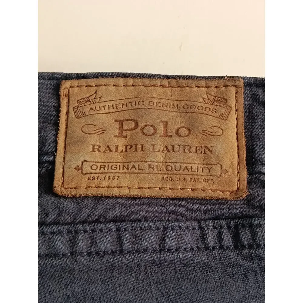 Polo Ralph Lauren Men's Dark The Hampton Relaxed Straight Jeans Zip Size 42 x 30